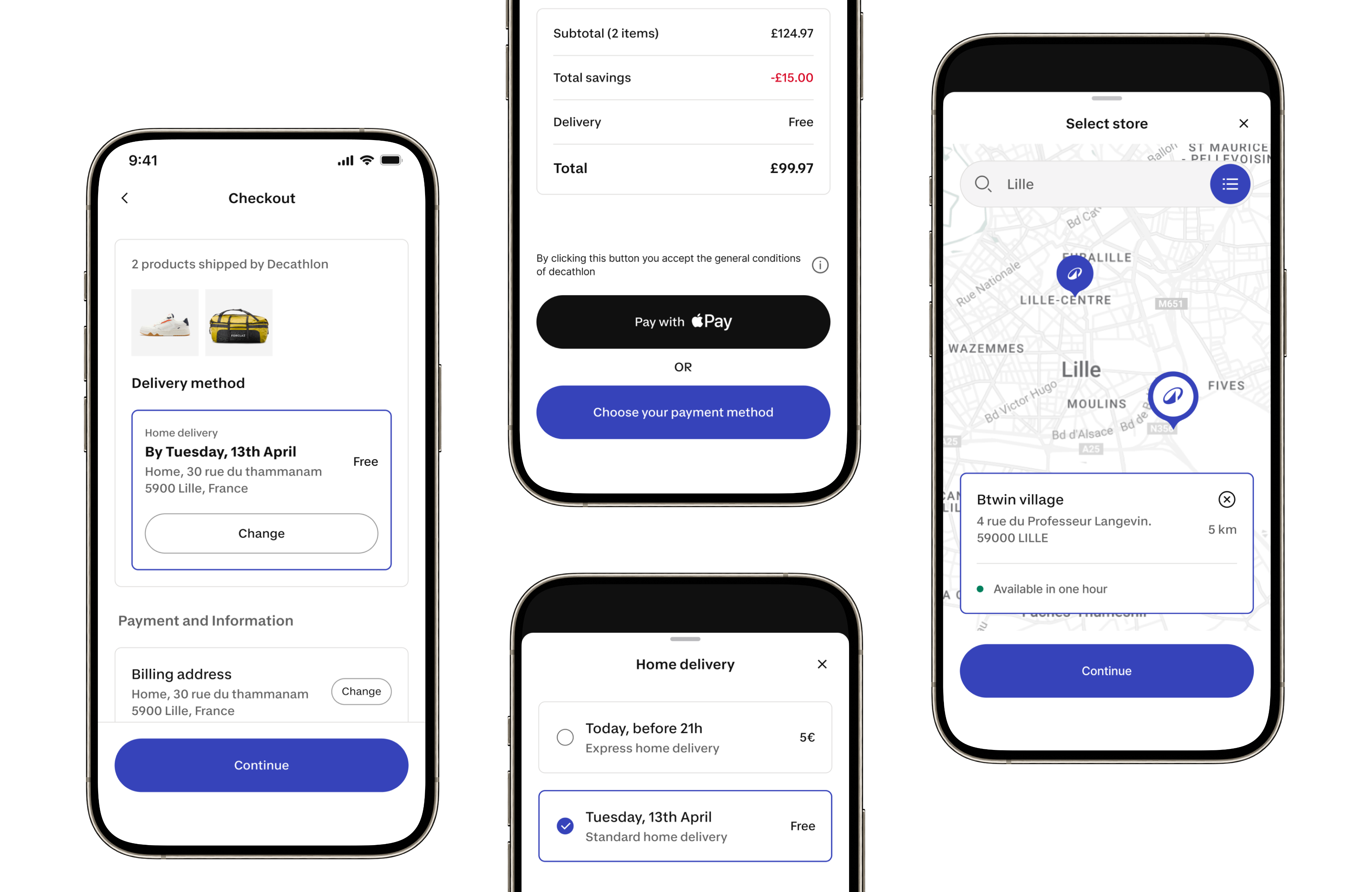Preview of native checkout screens