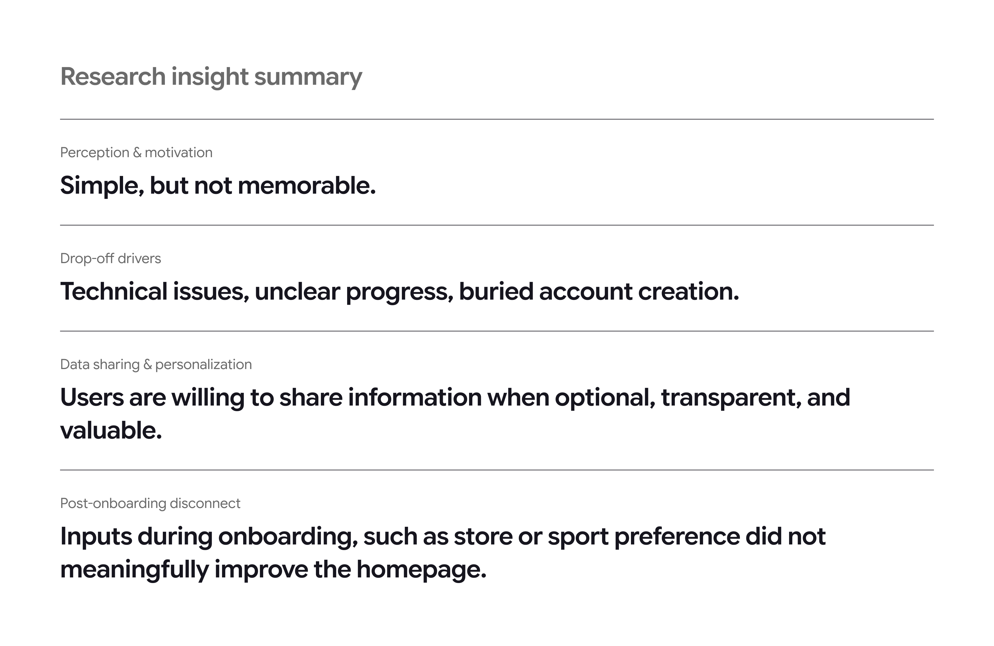 Research insights summary